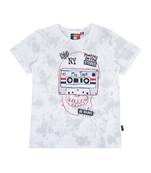 Grey Printed Cotton Boys Tshirts