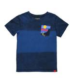 Blue Printed Cotton Boys Tshirts
