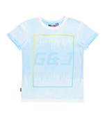 Blue Printed Cotton Boys Tshirts