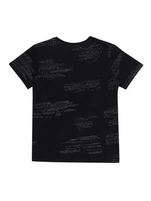 Black Printed Cotton Boys Tshirts 2