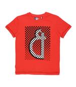 Red Printed Cotton Boys Tshirts