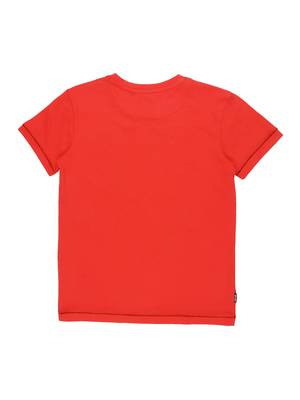 Red Printed Cotton Boys Tshirts 2