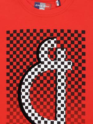 Red Printed Cotton Boys Tshirts 3