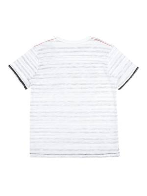 White Printed Cotton Boys Tshirts 2