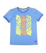 Blue Printed Cotton Boys Tshirts