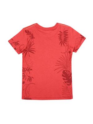 Red Printed Cotton Boys Tshirts 2