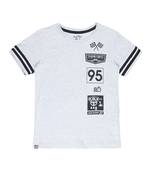 White Printed Cotton Boys Tshirts