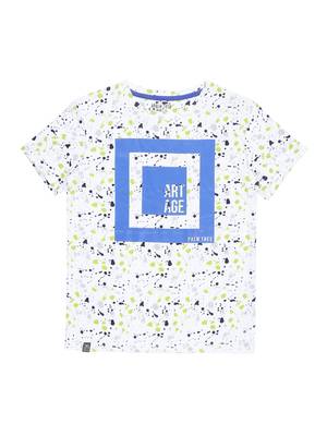 Green Printed Cotton Boys Tshirts 1