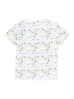 Green Printed Cotton Boys Tshirts 2