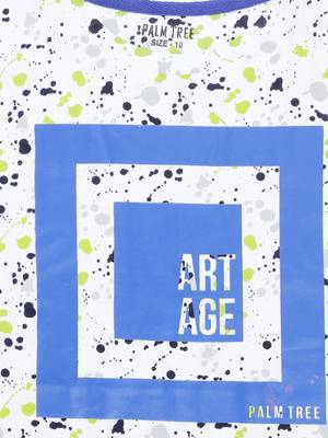 Green Printed Cotton Boys Tshirts 3