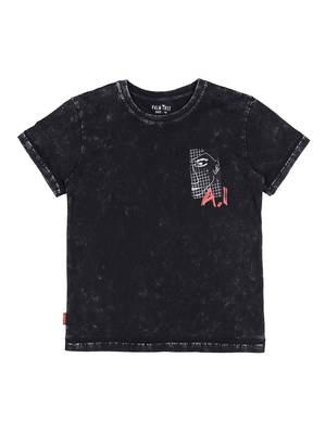 White Printed Cotton Boys Tshirts 1