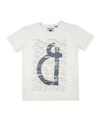 White Printed Cotton Boys Tshirts