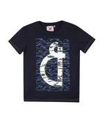 Blue Printed Cotton Boys Tshirts