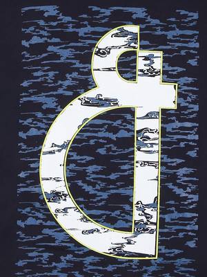 Blue Printed Cotton Boys Tshirts 3