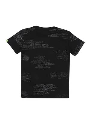 Black Printed Cotton Boys Tshirts 2