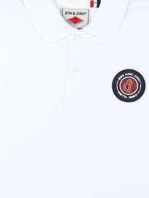 White Printed Cotton Boys Tshirts 3