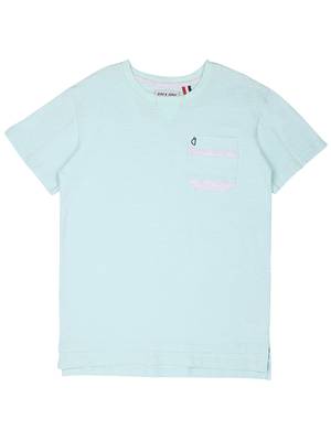 Blue Printed Cotton Boys Tshirts 1