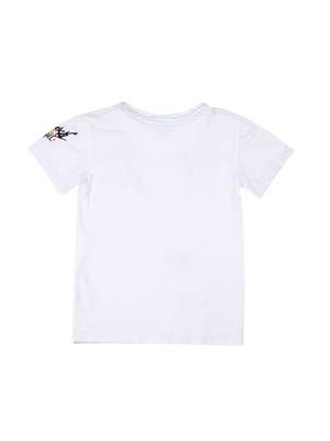White Printed Cotton Boys Tshirts 2