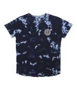 Blue Printed Cotton Boys Tshirts