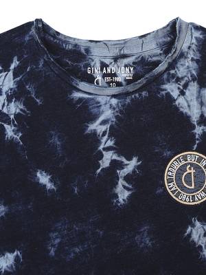 Blue Printed Cotton Boys Tshirts 3