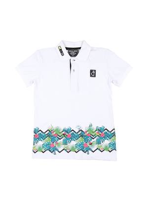 White Printed Cotton Boys Tshirts 1