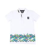 White Printed Cotton Boys Tshirts