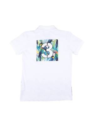 White Printed Cotton Boys Tshirts 2