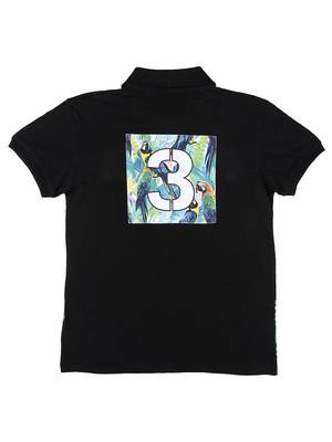 Black Printed Cotton Boys Tshirts 2
