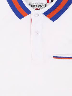 White Printed Cotton Boys Tshirts 3