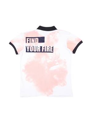 White Printed Cotton Boys Tshirts 2