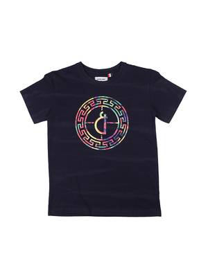 Blue Printed Cotton Boys Tshirts 1