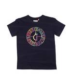 Blue Printed Cotton Boys Tshirts