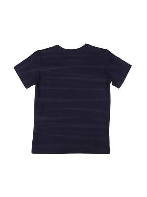 Blue Printed Cotton Boys Tshirts 2