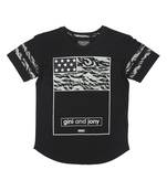 Black Printed Cotton Boys Tshirts