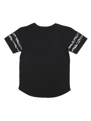 Black Printed Cotton Boys Tshirts 2
