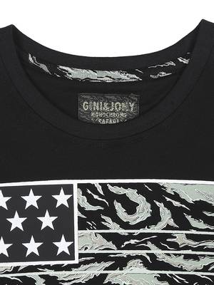 Black Printed Cotton Boys Tshirts 3