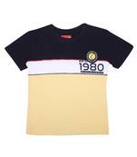 Yellow Printed Cotton Boys Tshirts