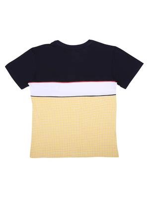 Yellow Printed Cotton Boys Tshirts 2