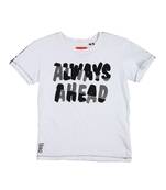 White Printed Cotton Boys Tshirts