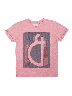 Red Printed Cotton Boys Tshirts 1