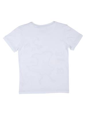 White Printed Cotton Boys Tshirts 2