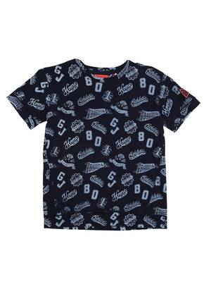 Blue Printed Cotton Boys Tshirts 1