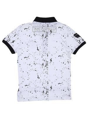 White Printed Cotton Boys Tshirts 2
