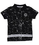 Black Printed Cotton Boys Tshirts