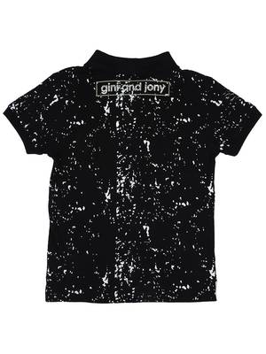Black Printed Cotton Boys Tshirts 2