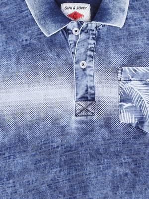 Blue Printed Cotton Boys Tshirts 3