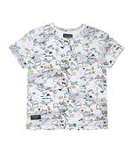 White Printed Cotton Boys Tshirts
