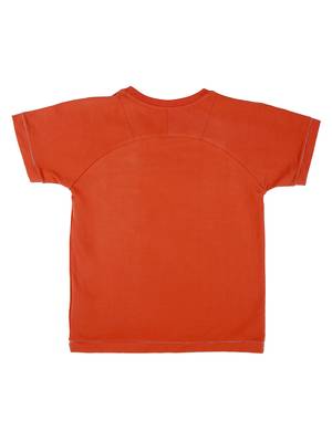 Red Printed Cotton Boys Tshirts 2
