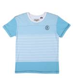 Blue Printed Cotton Boys Tshirts