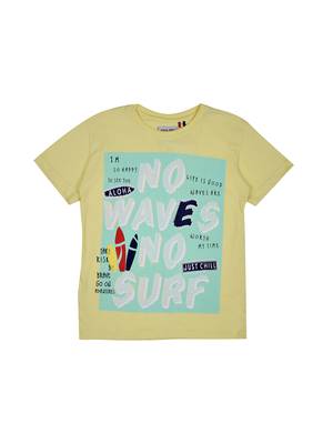 Yellow Printed Cotton Boys Tshirts 1